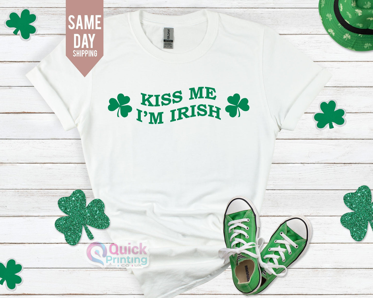 Kiss Me I'm Irish T-Shirt: Glitter St. Patrick's Day Tee