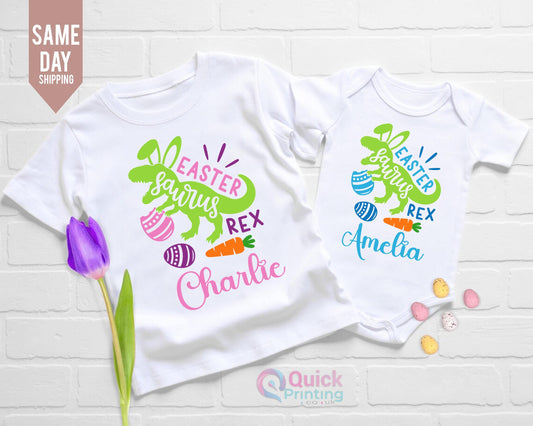 Dinosaur Rex Easter Shirt: Matching Family T-Shirt