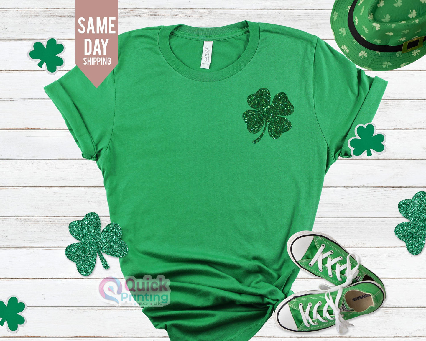 Shamrock Glitter T-Shirt: St. Patrick's Day Irish Tee