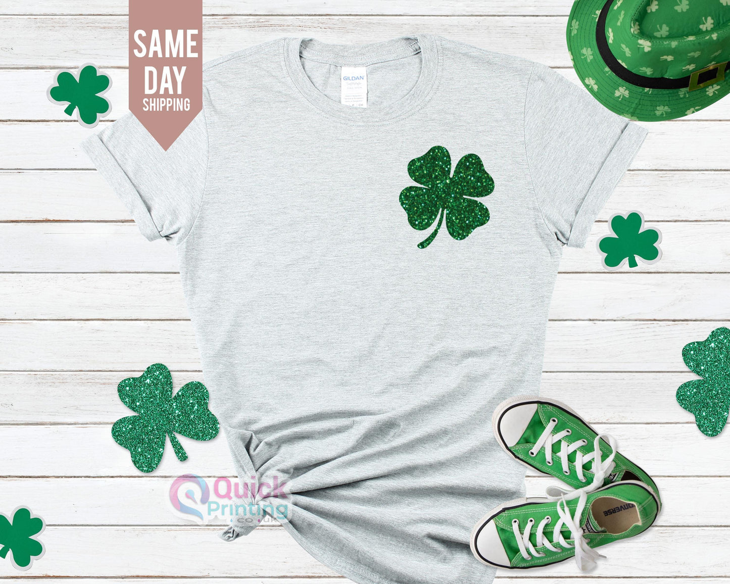 Shamrock Glitter T-Shirt: St. Patrick's Day Irish Tee