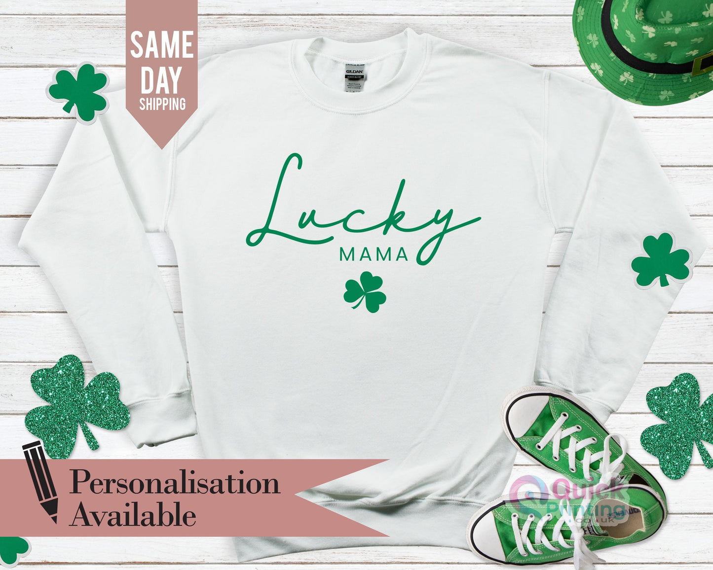 Custom Lucky Mama Sweatshirt: St Patricks Day Clover Tee