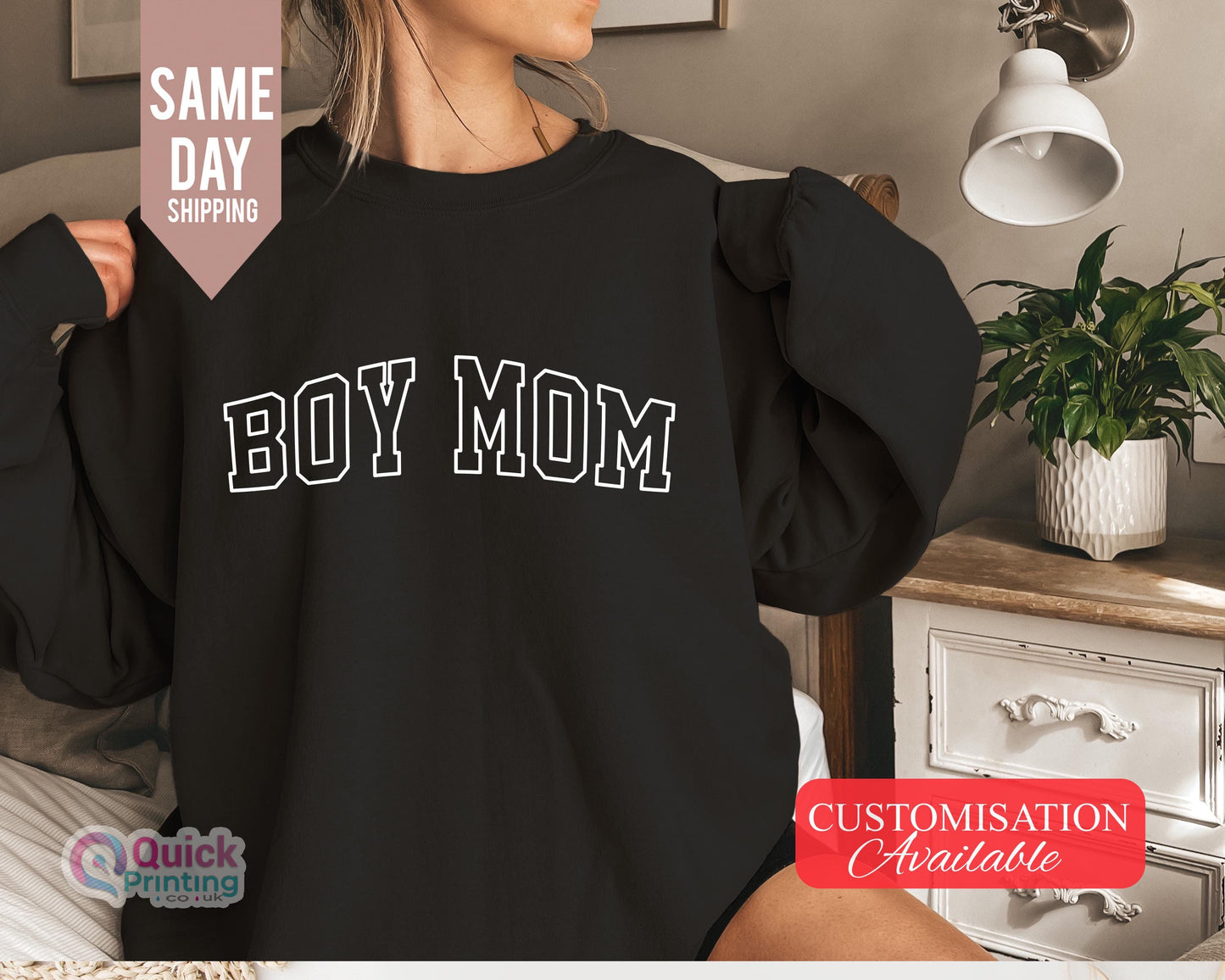 Personalized Boy Mom Sweatshirt: Custom Mama Crewneck