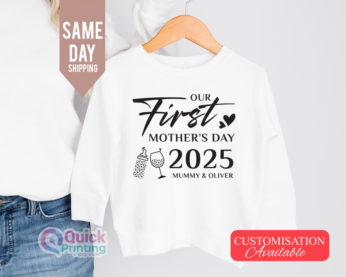 Personalized First Mother's Day Matching Sweatshirt Set
