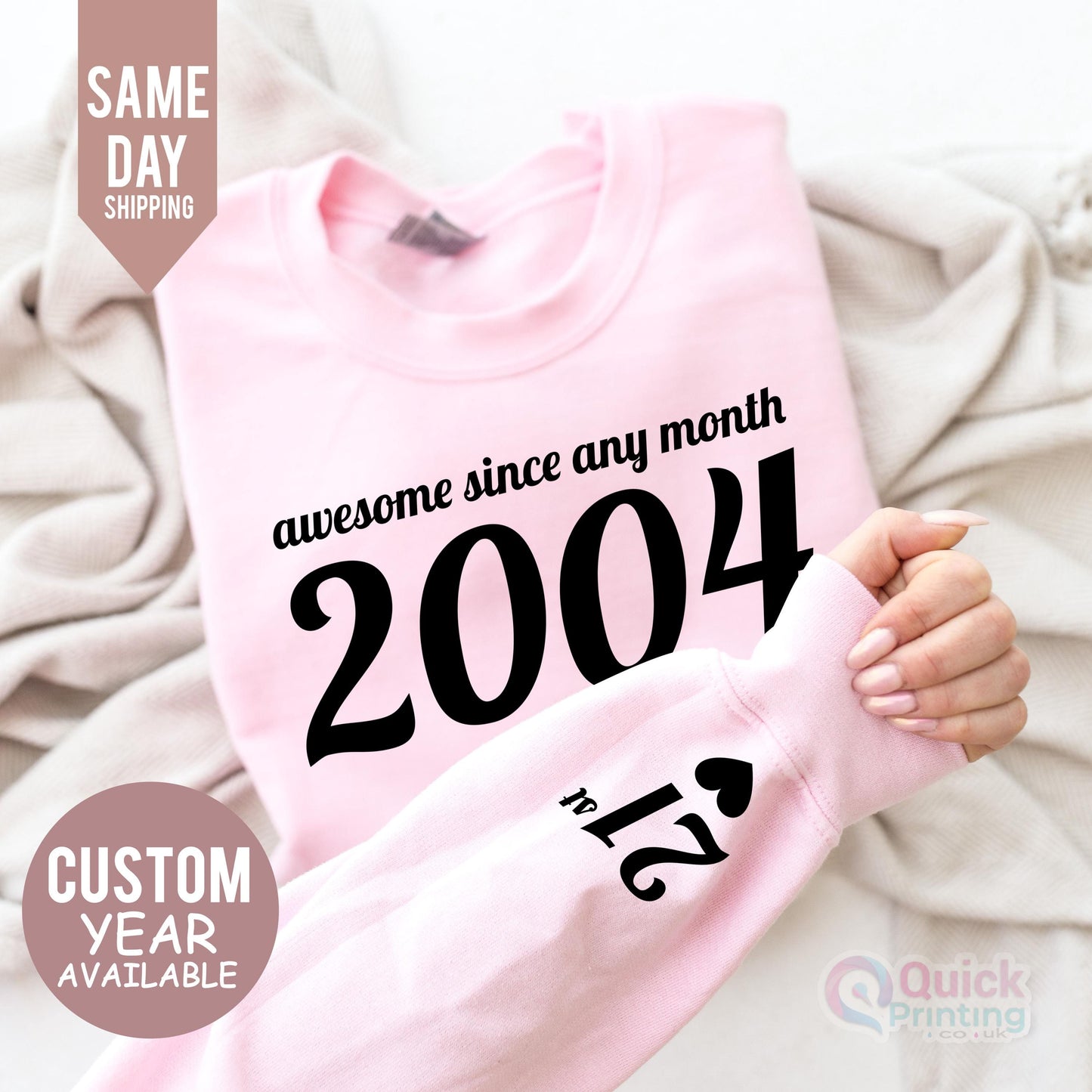 Custom 21st Birthday Sweatshirt: Personalized Year Number Sweater