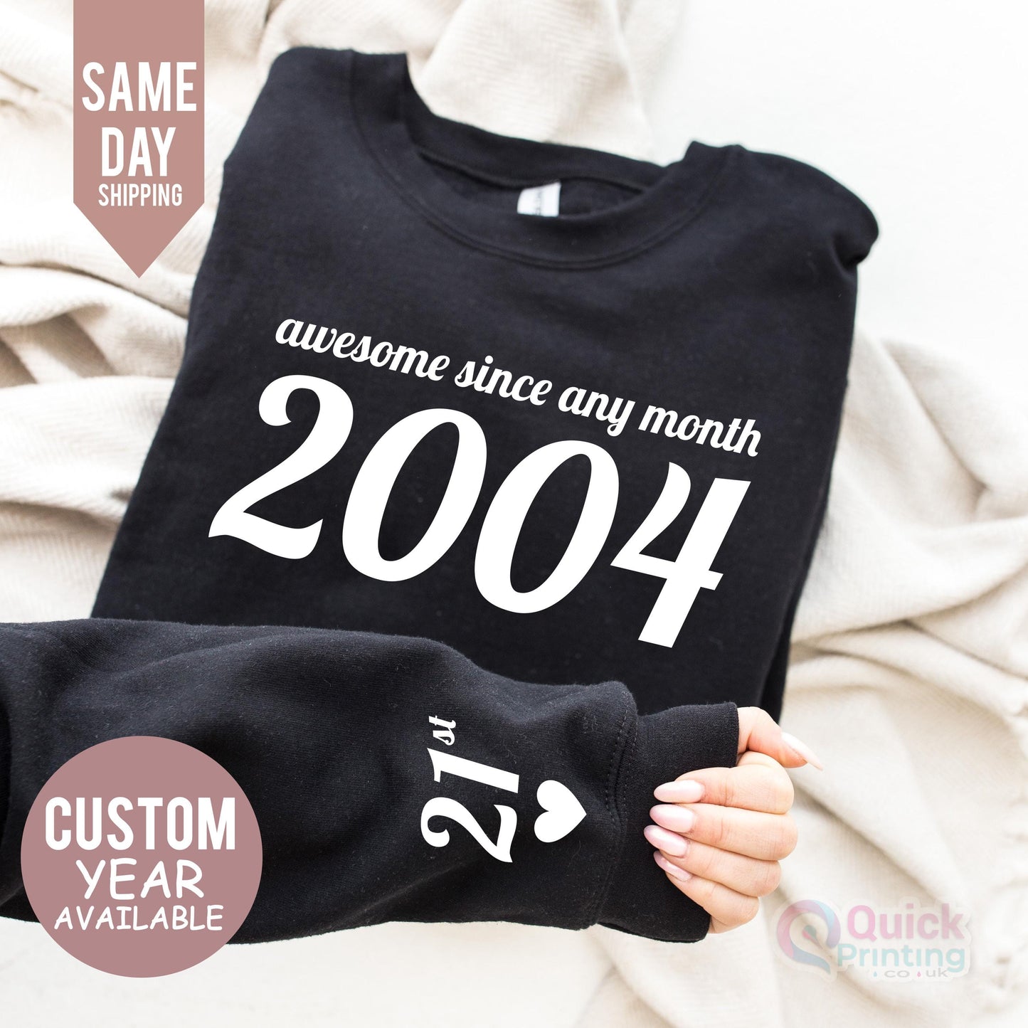 Custom 21st Birthday Sweatshirt: Personalized Year Number Sweater
