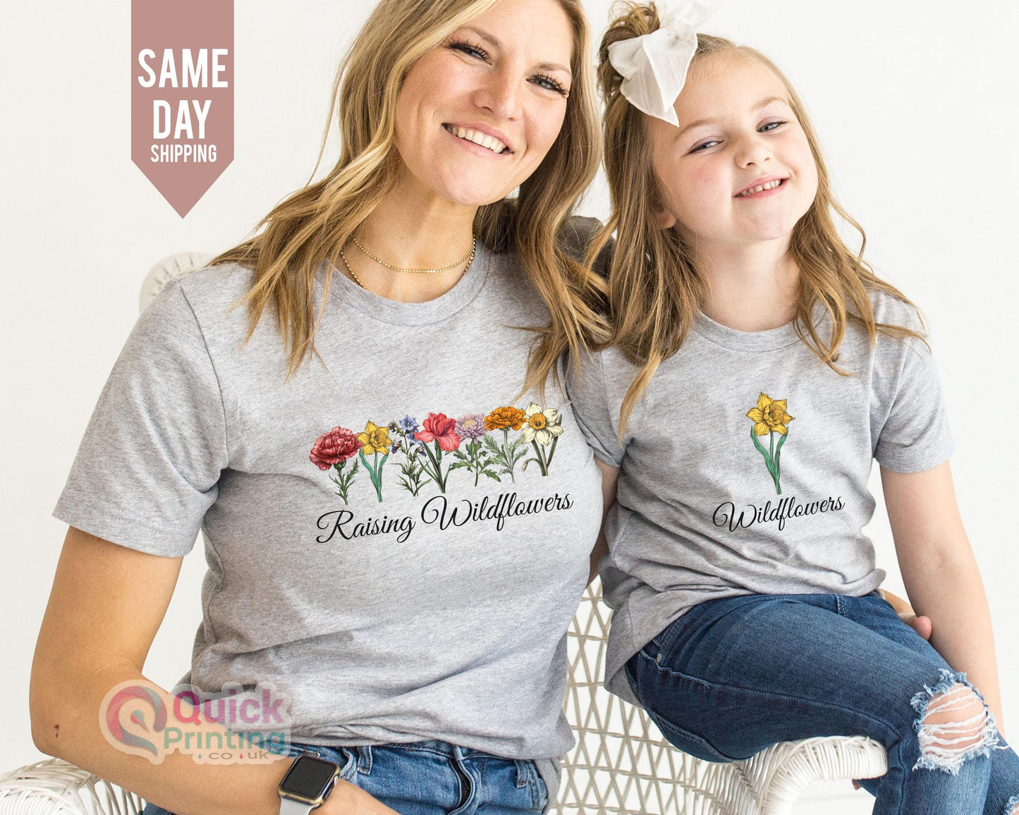 Raising Wildflowers T-Shirt: Mama and Me Matching Floral Tee