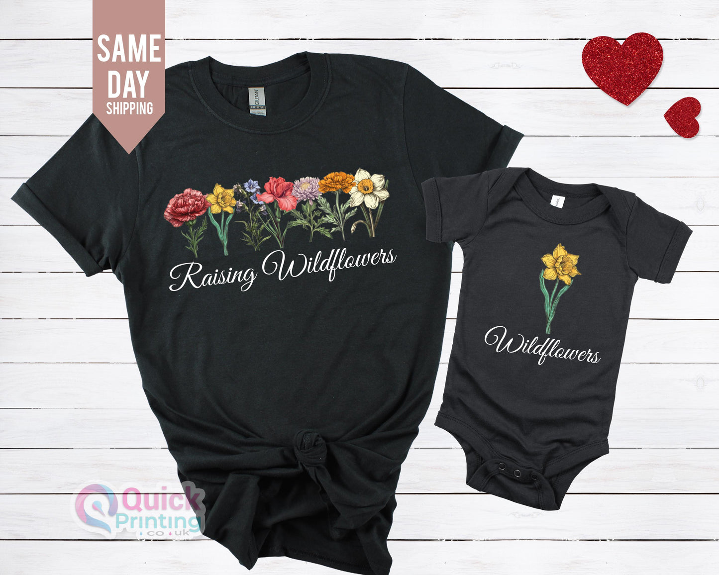 Mama & Baby Wildflower T-Shirt Set: Matching Floral Mommy and Me Tee