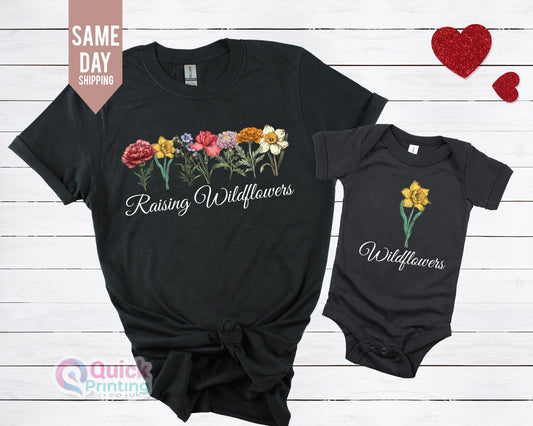 Mama & Baby Wildflower T-Shirt Set: Matching Floral Mommy and Me Tee