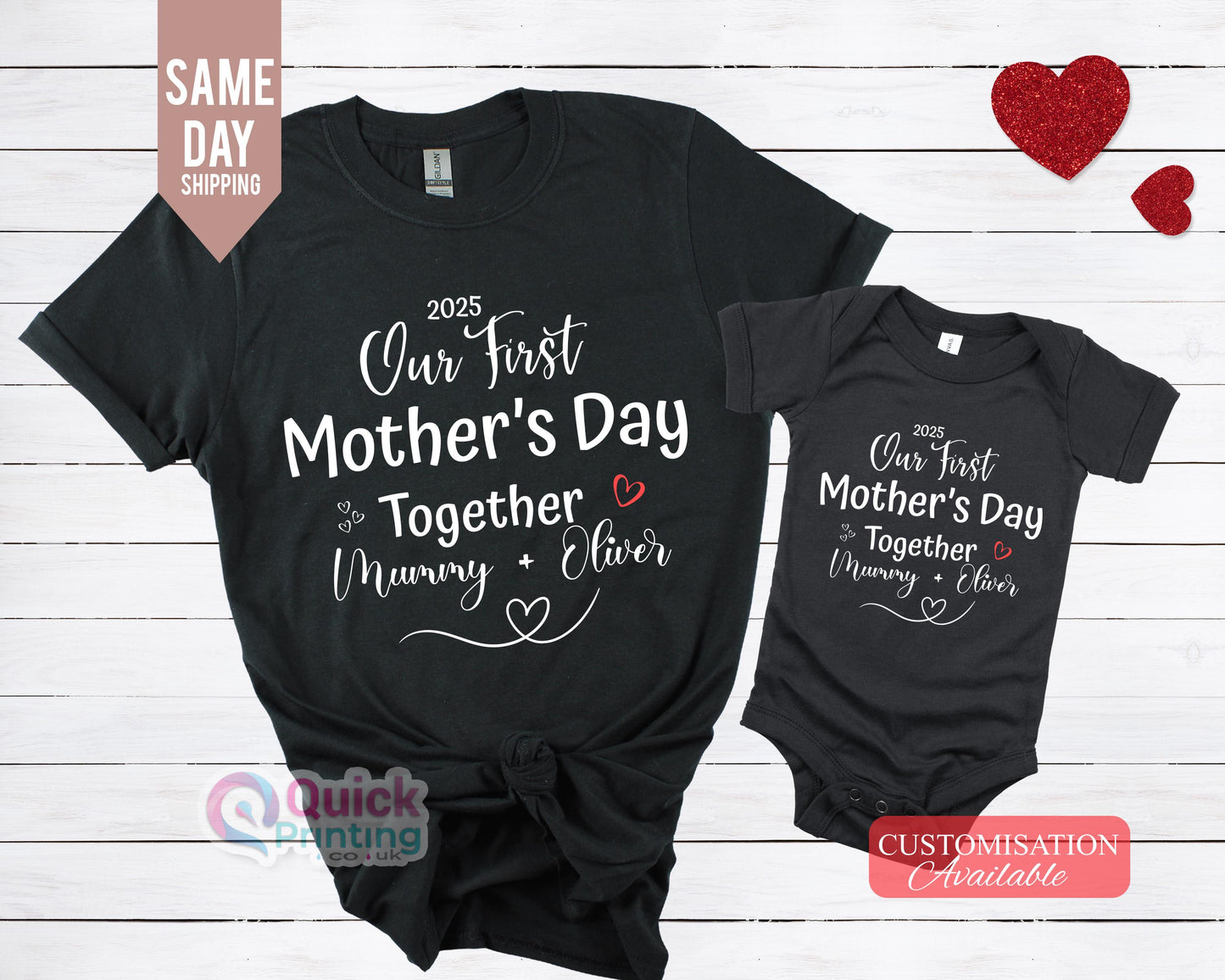 Matching First Mother's Day Outfit: Mummy & Me T-Shirt Bodysuit Set