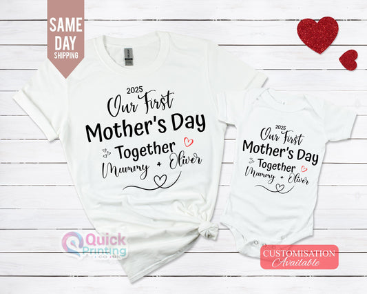 First Mother's Day Matching Outfit: Mummy & Me T-Shirt Bodysuit Set