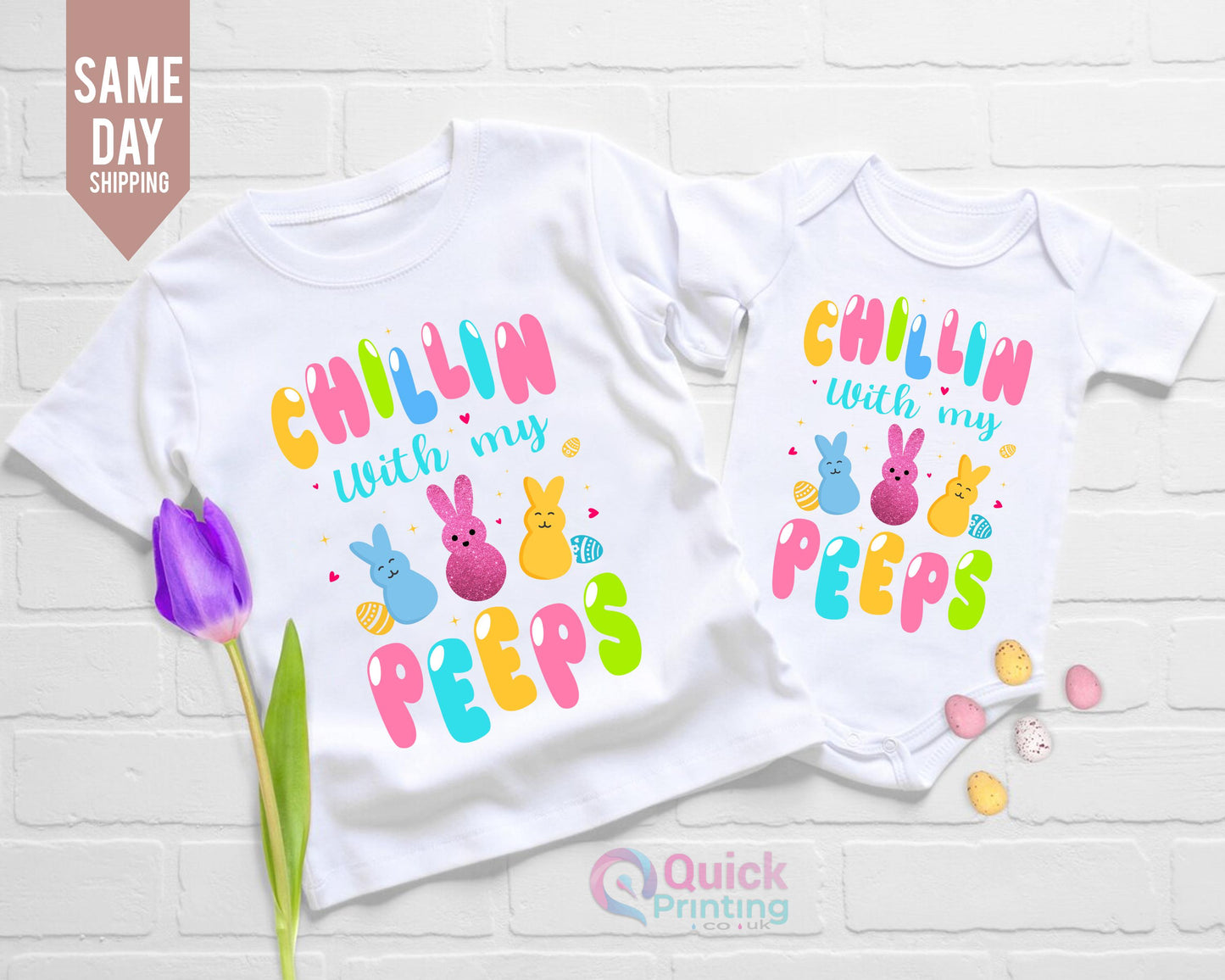 Chilling With My Peeps Shirt: Easter Family Matching Tee