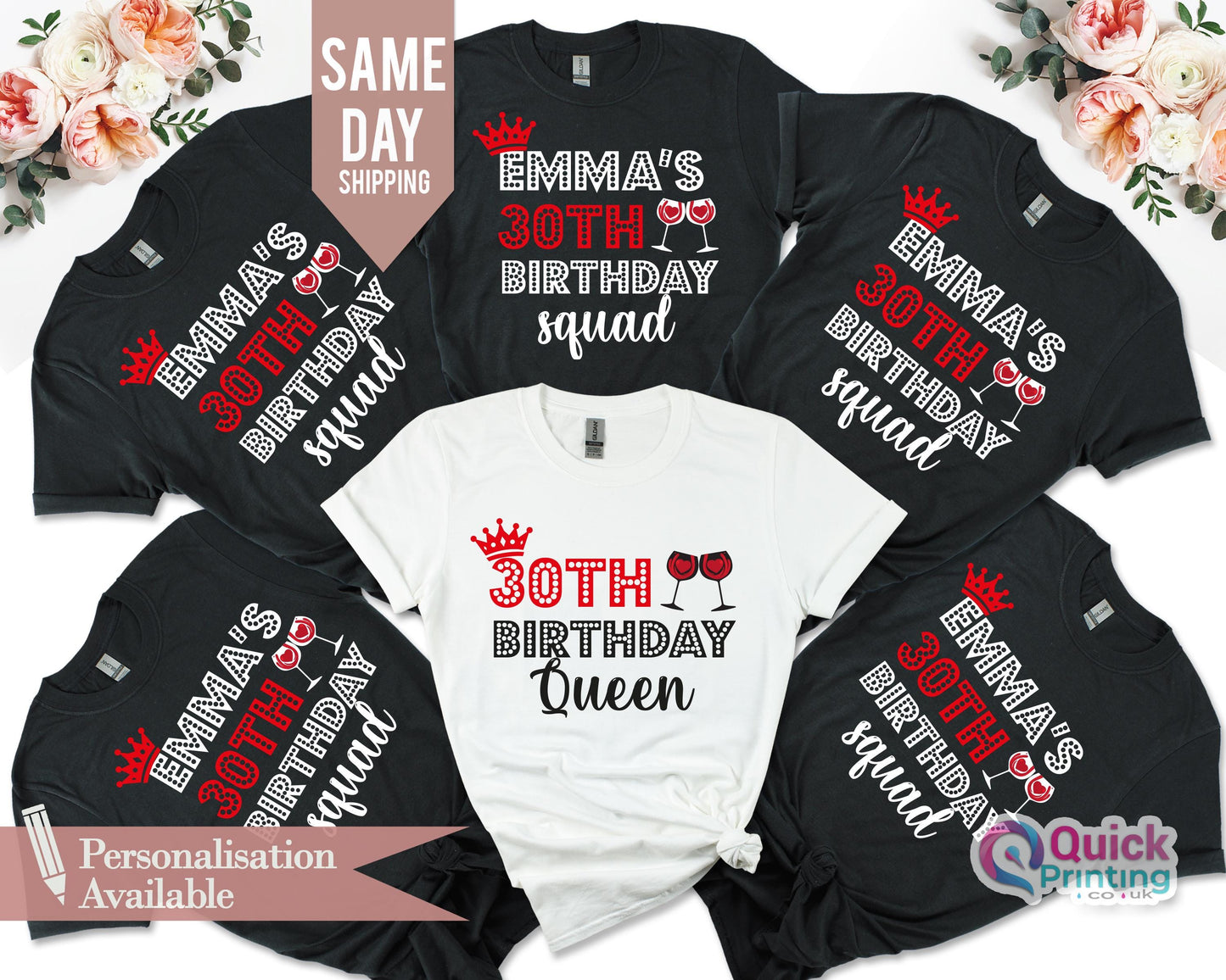 Personalized 30th Birthday Queen Shirt: Soft Cotton Party Tee