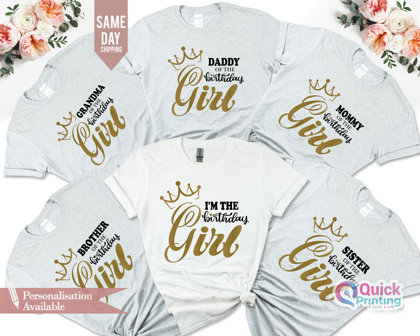 Personalized Birthday Girl Shirt: Matching Family Team Tees