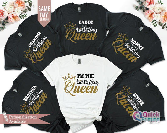 Personalized Birthday Queen Shirt: Matching Family Tees