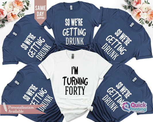 Turning Forty T-Shirt: Funny Birthday Party Shirts for Women