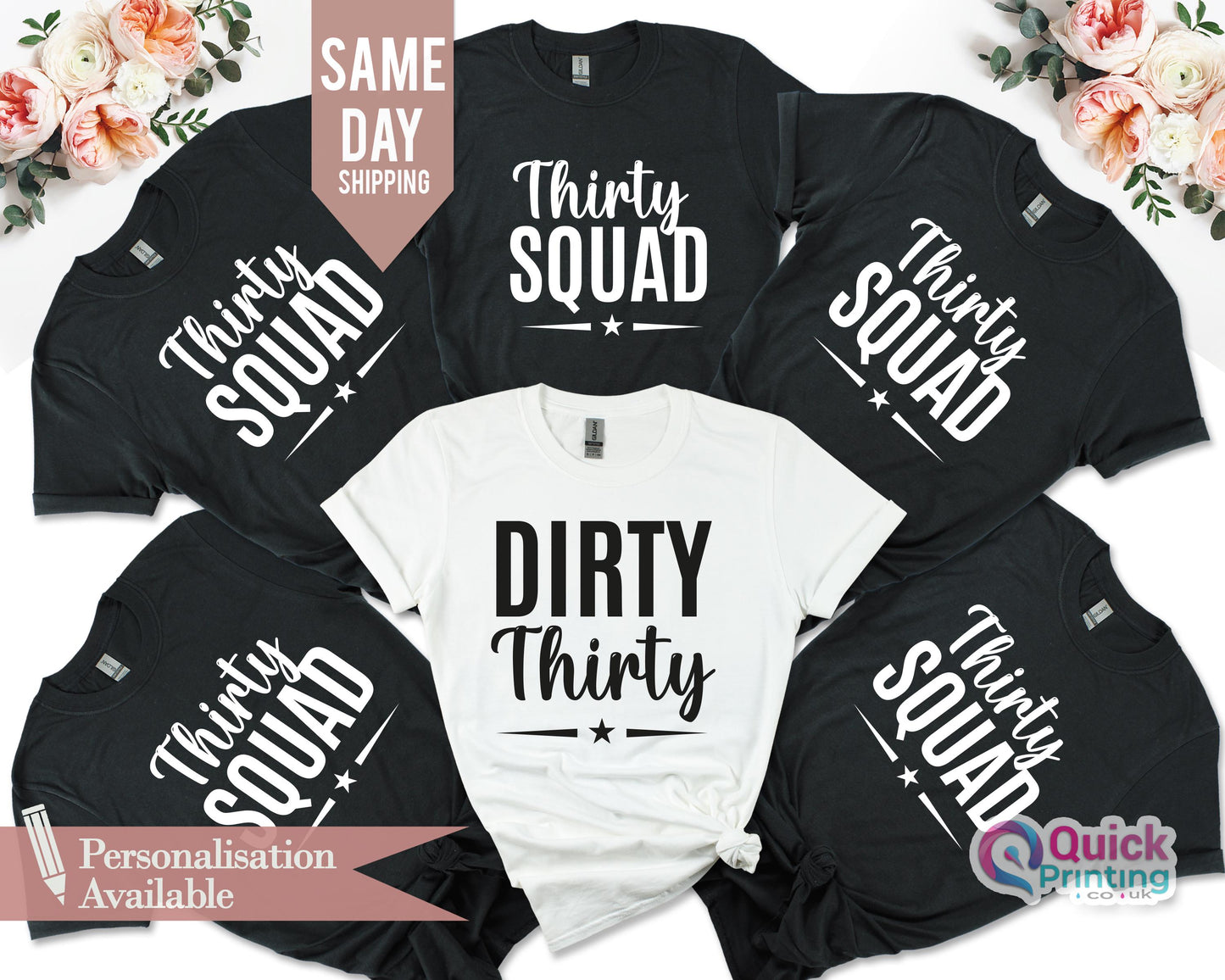Dirty 30 T-Shirt: 30th Birthday Squad Tee