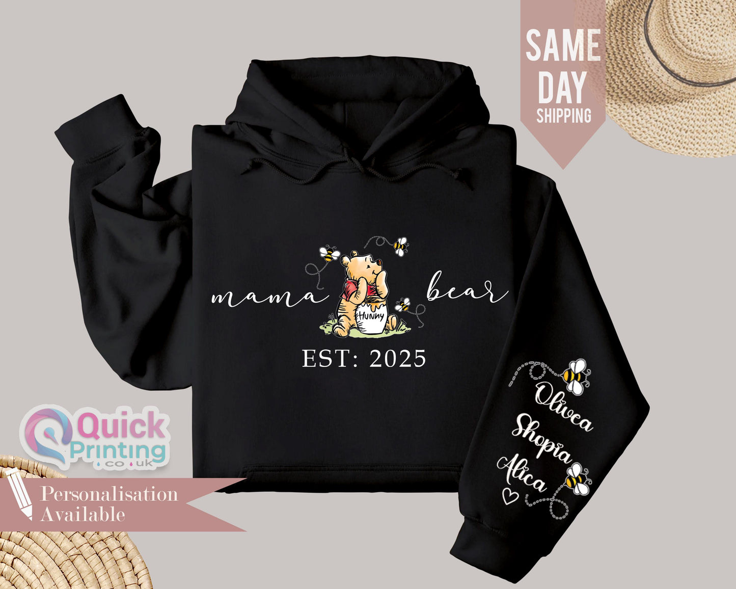 Mama Bear Hoodies, Custom Mothers Day Shirt with Names, Custom Mama Bear Sweatshirt, New Mom Gift, Hoodies gift for Mum, Mama to Be Hoodies