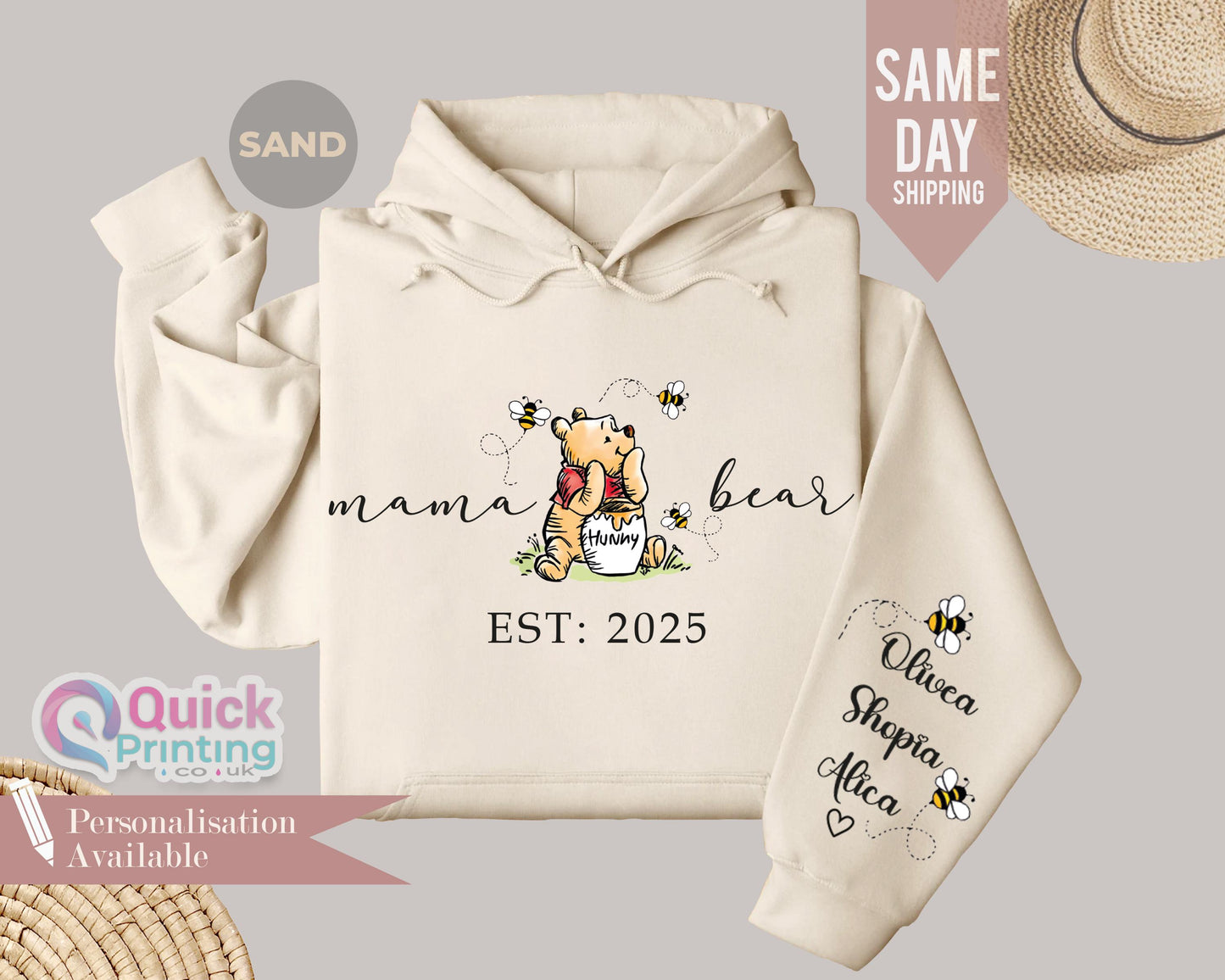 Mama Bear Hoodies, Custom Mothers Day Shirt with Names, Custom Mama Bear Sweatshirt, New Mom Gift, Hoodies gift for Mum, Mama to Be Hoodies