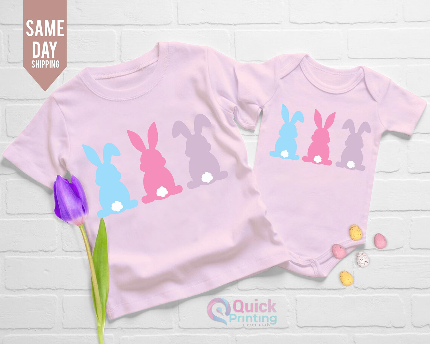 Personalized Easter Bunny Shirt: Matching Family Cotton Top