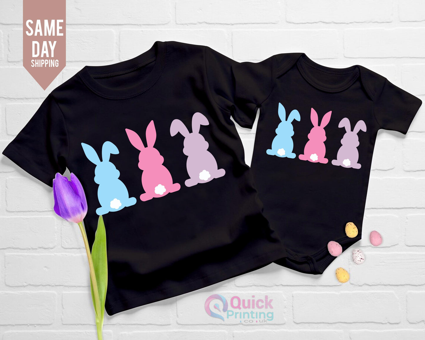 Personalized Easter Bunny Shirt: Matching Family Cotton Top