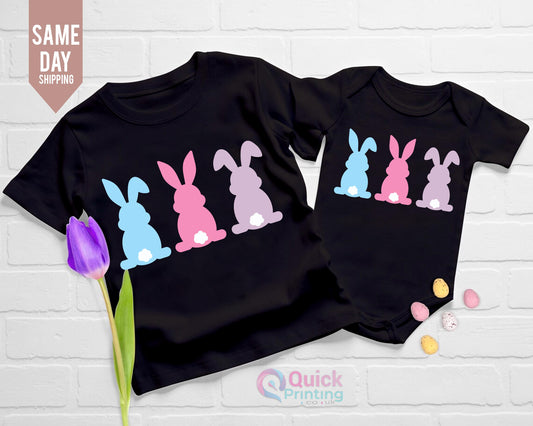 Personalized Easter Bunny Shirt: Matching Family Cotton Top