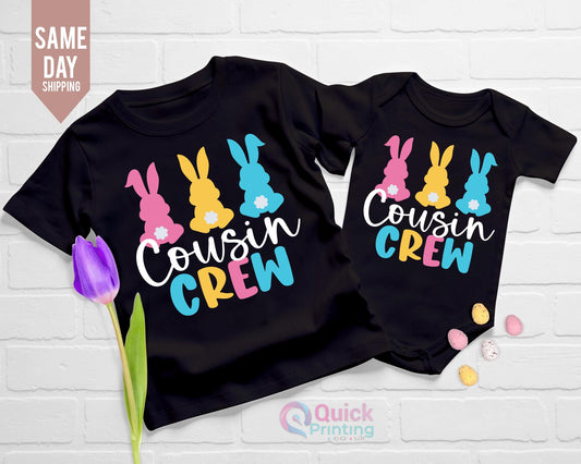 Personalized Cousin Crew Easter T-Shirt: Matching Sibling Gift