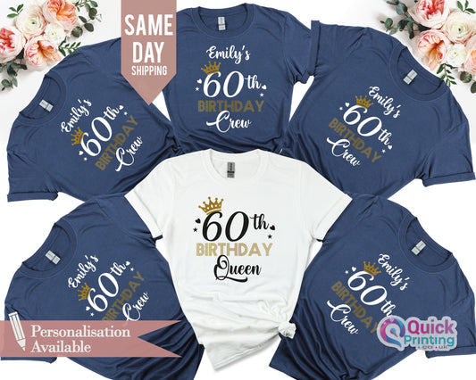 Personalized 60th Birthday Queen Shirt: Birthday Crew T-Shirts