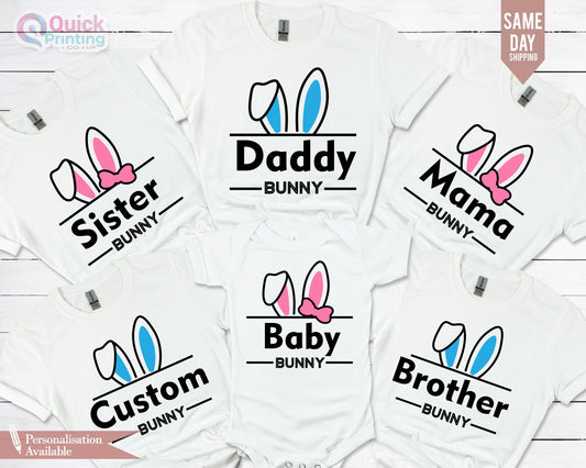 Custom Easter Bunny Family Shirt: Matching Cotton Easter Outfit