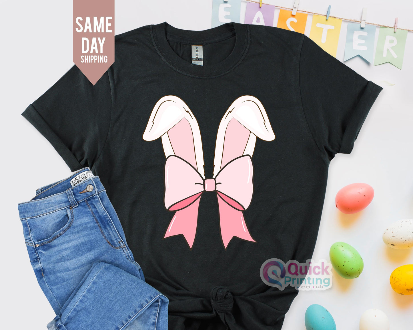 Bunny Ears T-shirt 2026, Happy Easter Shirt, Matching Easter Shirts, Cute Easter Bunny Shirt, Girl Spring Outfit,Easter Gift for Women Shirt