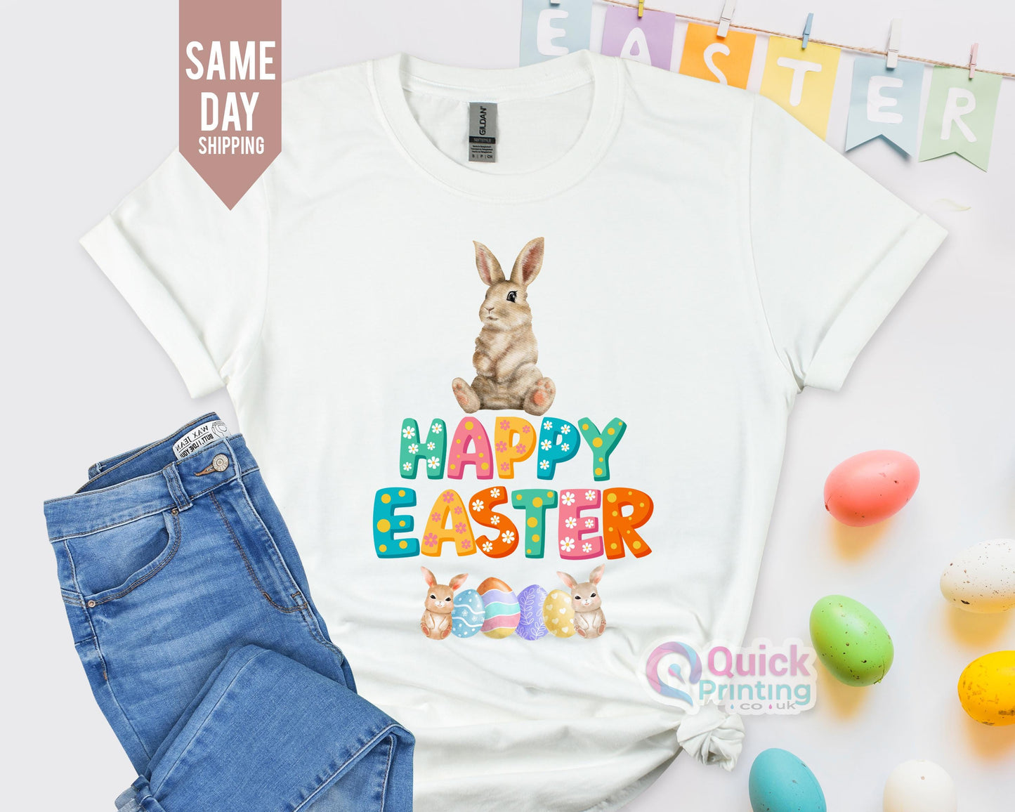 Funny Easter Bunny T-Shirt: Colorful Easter Egg Tee