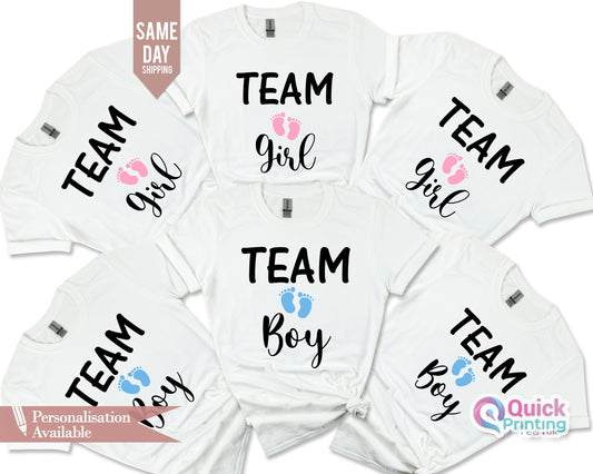 Team Girl or Boy Gender Reveal Shirt: Pregnancy Announcement Tee