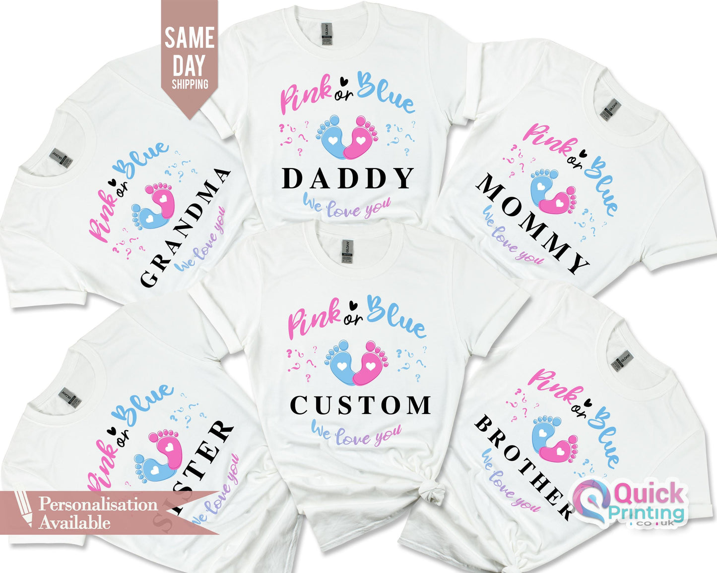 Gender Reveal Shirt: Team Pink or Blue, Baby Shower Tee