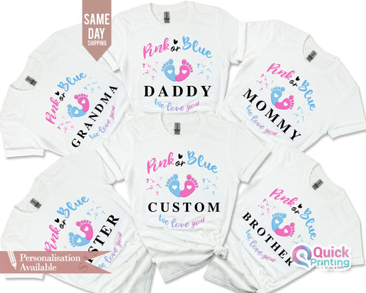 Gender Reveal Shirt: Team Pink or Blue, Baby Shower Tee
