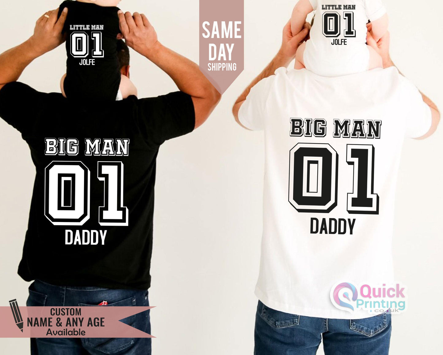 Personalized Father's Day Matching Shirts: Big Man Little Man T-Shirt