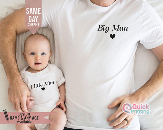 Big Man Little man Shirts, Matching Dad and son Tops, our 1st Father's day T-shirt, Dad and baby Set, new dads gift for fathers day Big Man