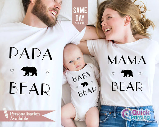 Personalized Mama Bear Shirt: Family Matching Set