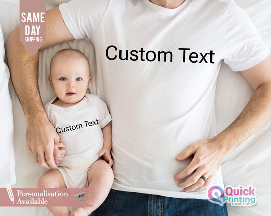 Custom Dad and Son Matching Shirts: Personalized Father's Day Tee