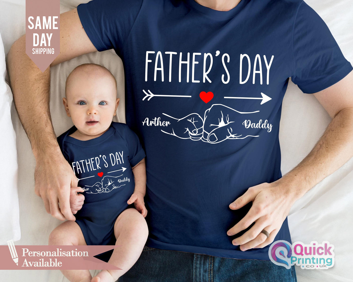 Personalized Fist Bump Shirt: Matching Dad & Kid Tee