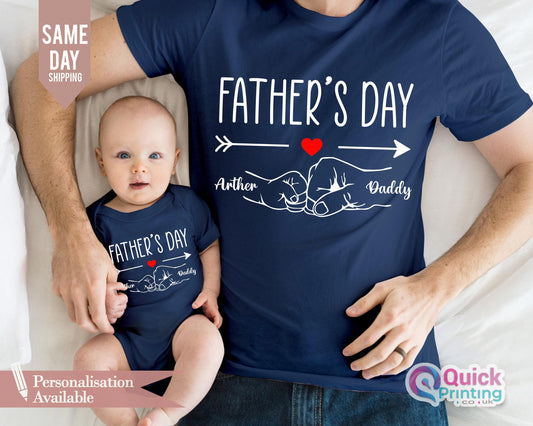 Personalized Fist Bump Shirt: Matching Dad & Kid Tee