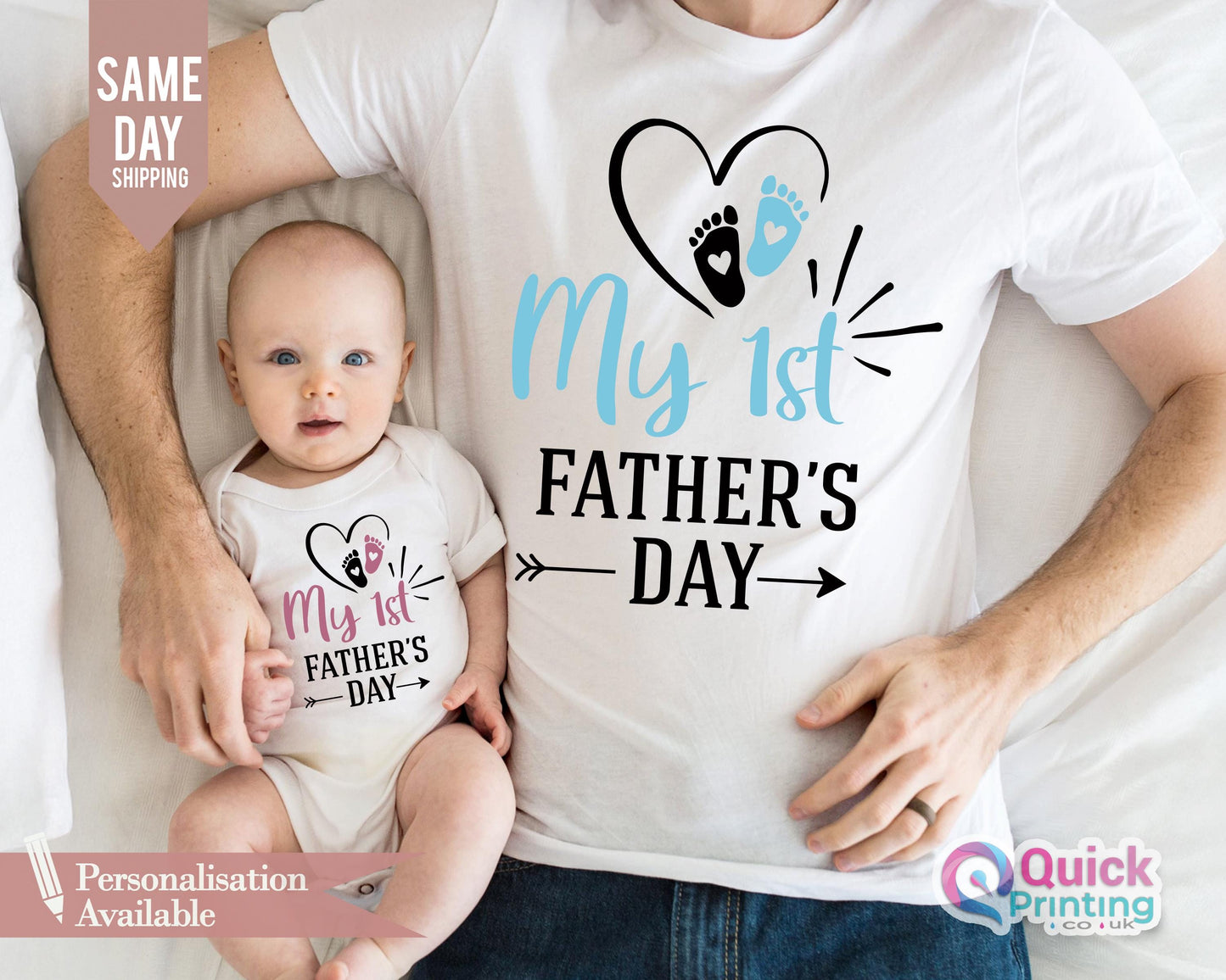 My First Father's Day Matching Shirt Set: Daddy & Baby