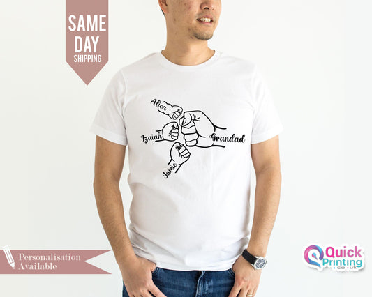 Personalized Fist Bump Grandad Shirt: Matching Family Tee