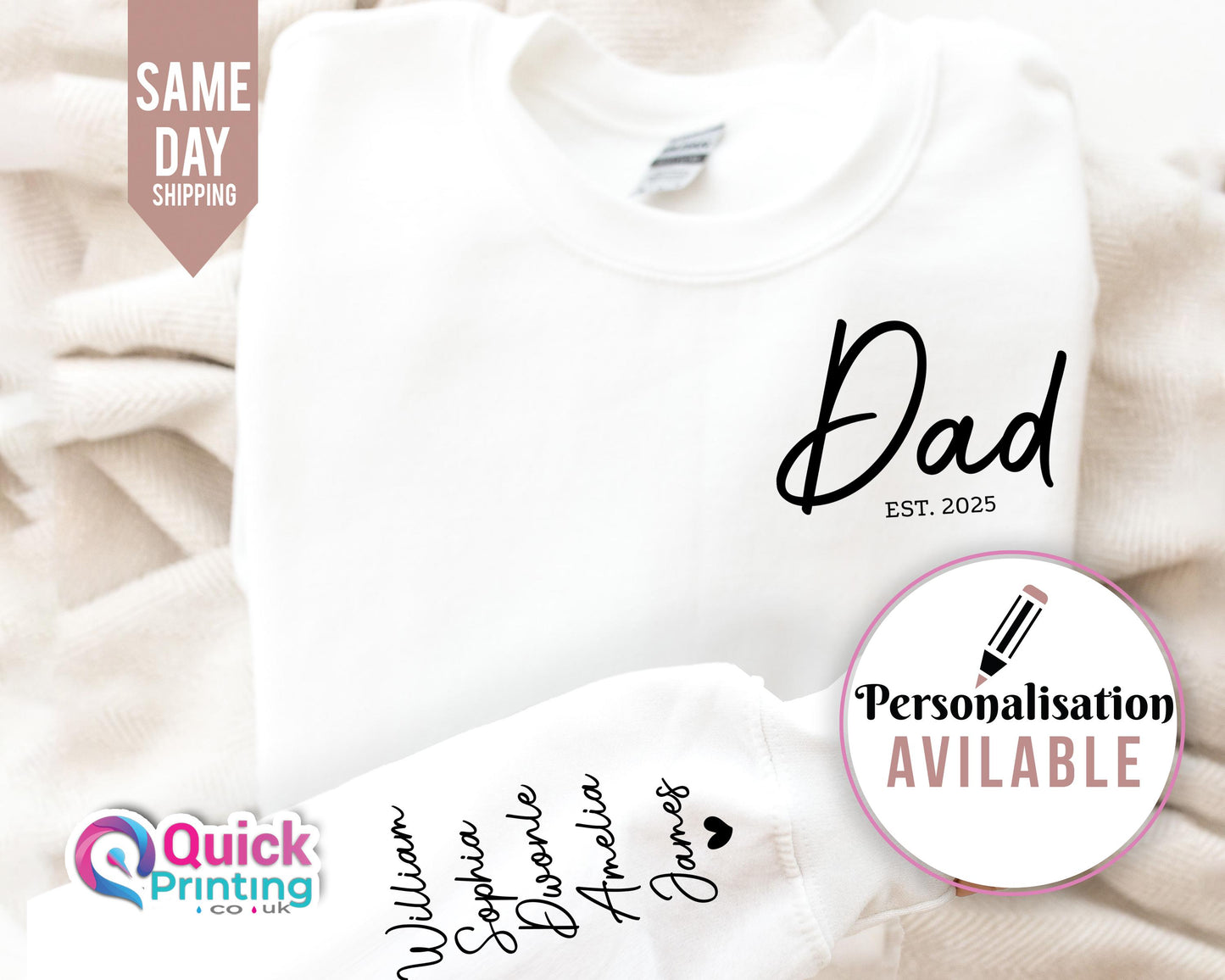 Custom Dad Sweatshirt with Kids Names - Personalized Dad Gift