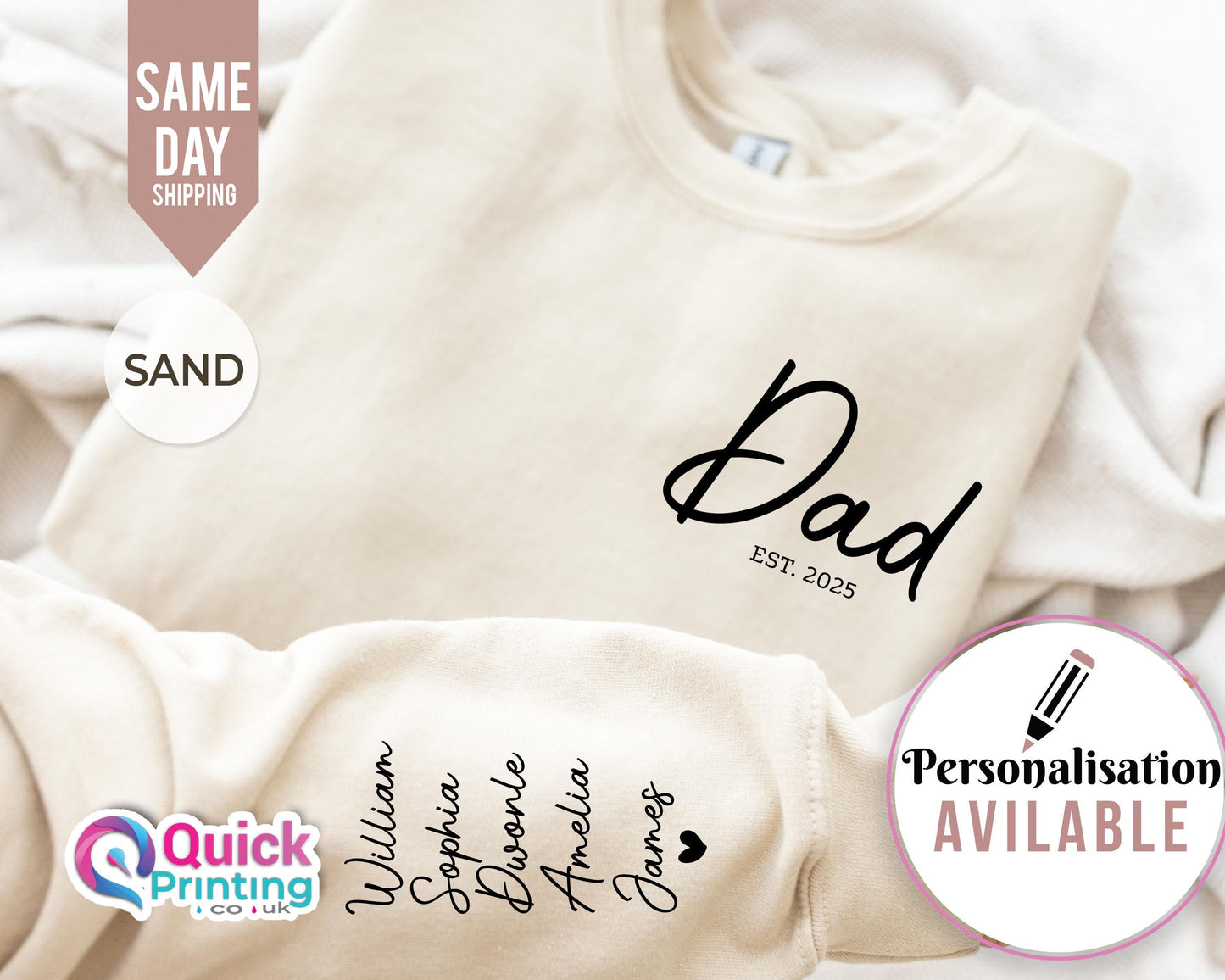 Custom Dad Sweatshirt with Kids Names - Personalized Dad Gift