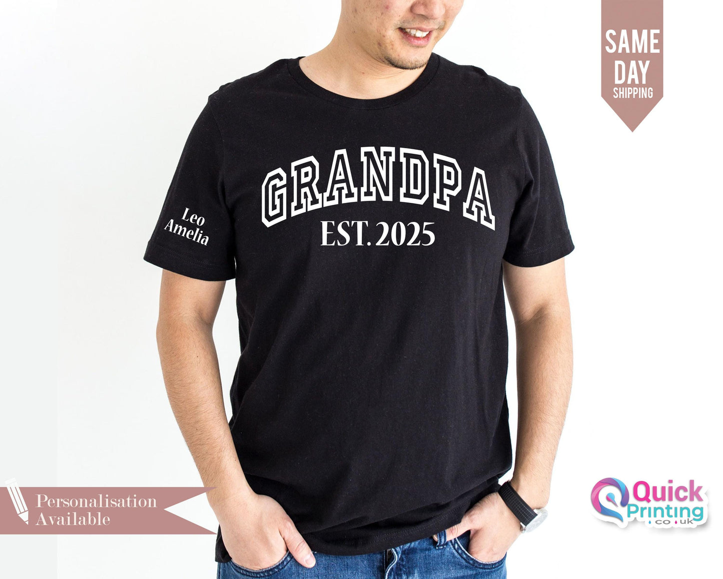 Personalized Grandpa T-shirt: Dad Est Shirt With Kids Names