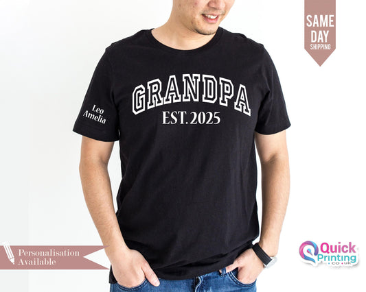Personalized Grandpa T-shirt: Dad Est Shirt With Kids Names