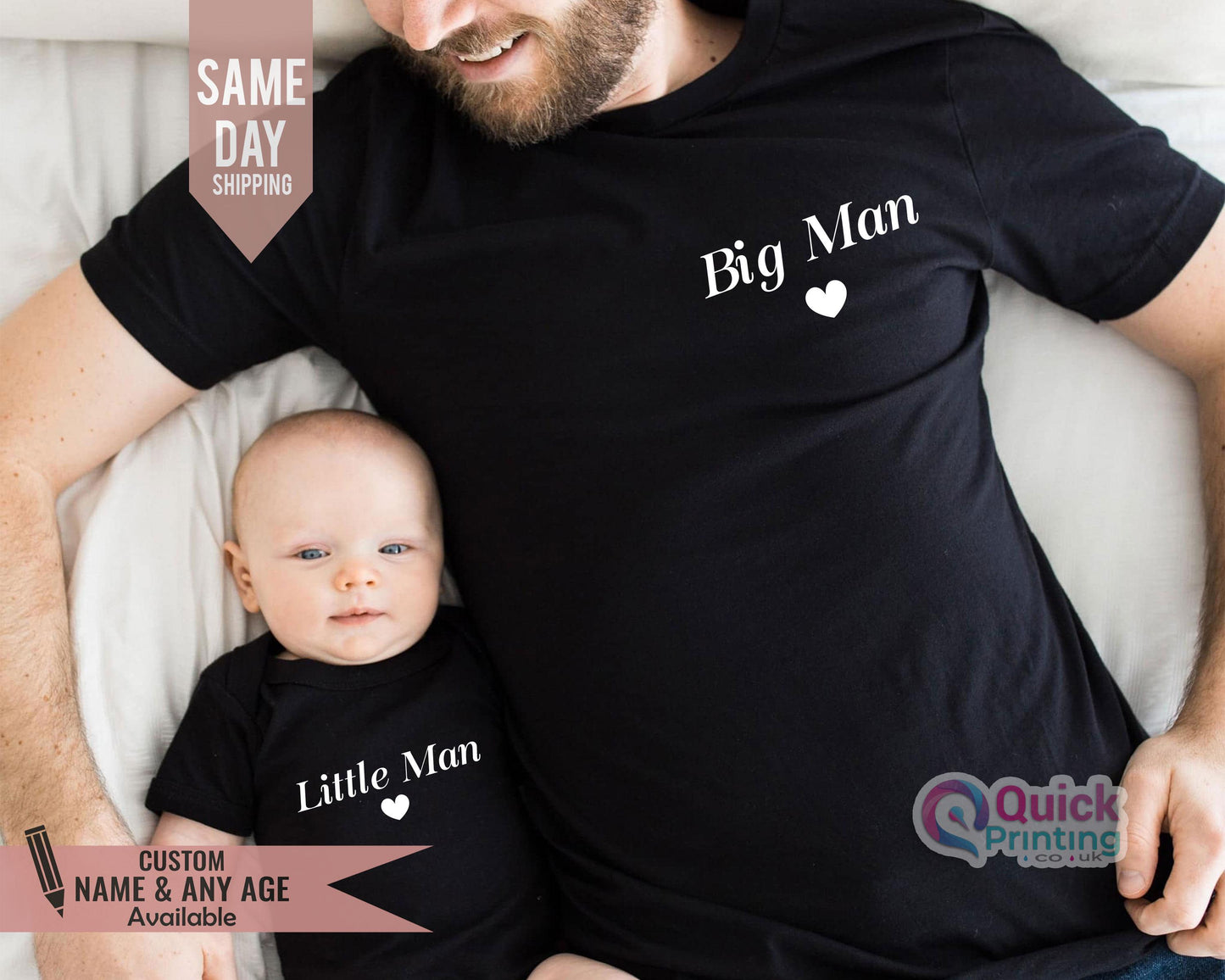 Big Man Little man Shirts, Matching Dad and son Tops, our 1st Father's day T-shirt, Dad and baby Set, new dads gift for fathers day Big Man