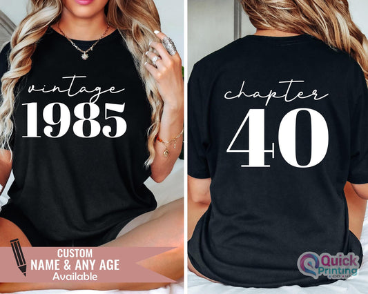 Vintage 40th Birthday Year Number Shirt, Custom Birthday Queen, Forties Birthday shirt, 40th Birthday Shirt,Gift For Mom 40th Birthday Shirt