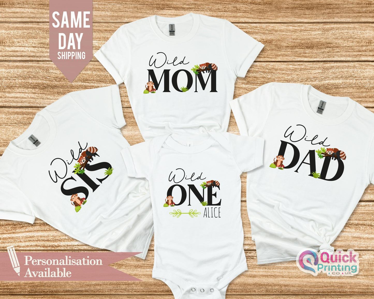 Wild One Safari Birthday Shirt: Matching Family T-Shirts