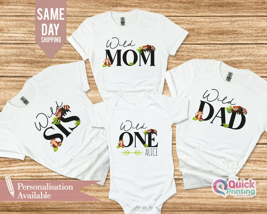 Wild One Safari Birthday Shirt: Matching Family T-Shirts