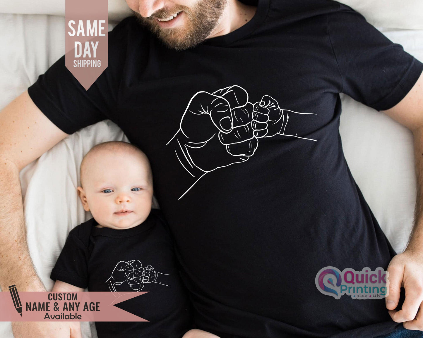 Personalized Fist Bump Shirt Set: Father's Day Matching Shirts